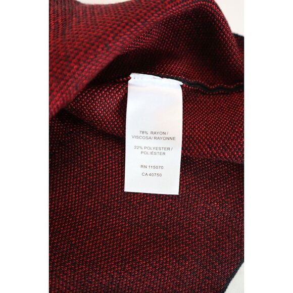 Nina Leonard Women's Sz S Red Floral Belted Jacquard Fit & Flare Sweater Dress - Picture 4 of 8